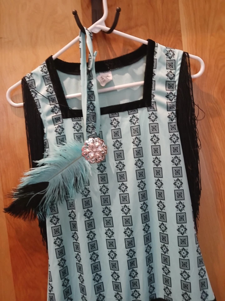 MUJER SMIFFY PEQUEÑO FLAPPER DISFRAZ VESTIDO Y TOCADO DE LUJO Foto 3 de 3