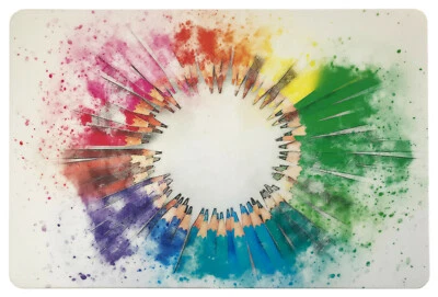 Schreibtischunterlage bunte Bleistifte im Kreis heller Grund 40x60cm abwischbar