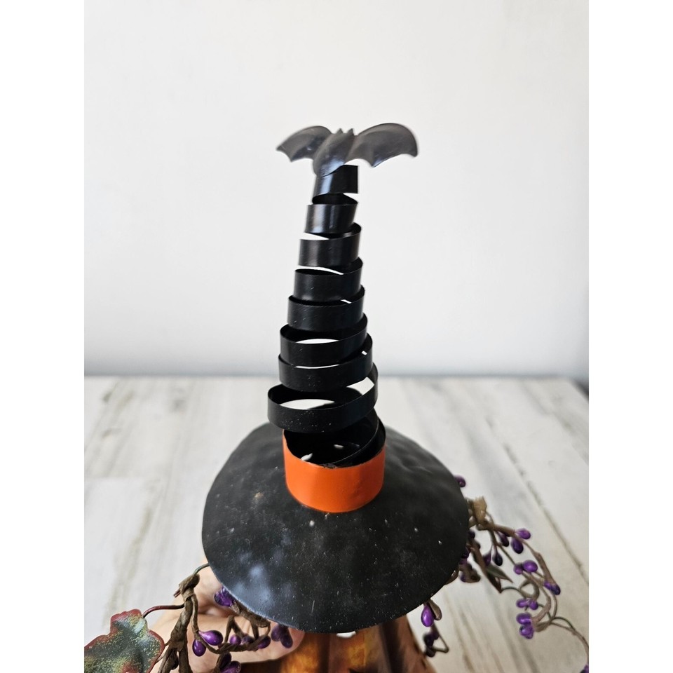 Metal pumpkin tea light candle holder Halloween unique decor bat jacko