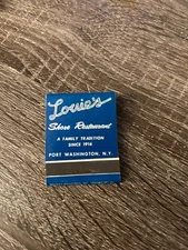 Vintage Louie's Shore Restaurant Matchbook Port Washington NY FRONT STRIKE NM