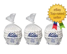 3 X Kalita: Wave Series Wave Filter 185 (2-4 Persons) White. 300 Pieces (Japan I