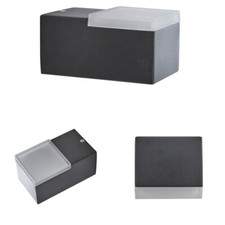 Modern Square Black Outdoor Wall Light Integrated LED Downlight IP54 Garden Door