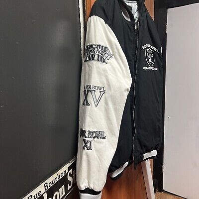 Vintage G III Vegas Oakland Raiders NFL Super Bowl Varsity Zip Coat Jacket    M