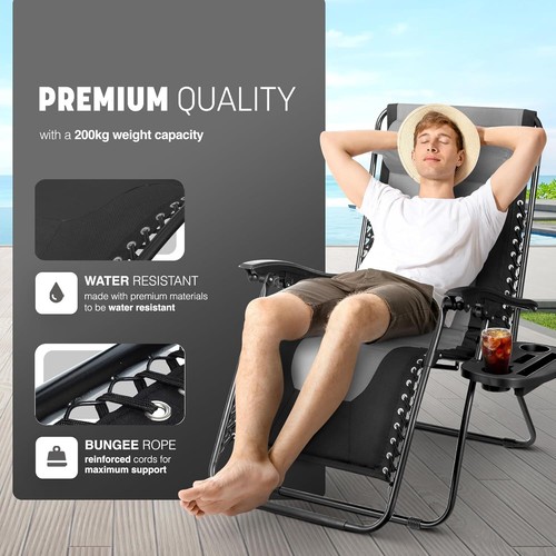 KEPLIN Set di 2 sedie XXL Premium Resistenti Textole Zero Gravity - Foto 53 di 77