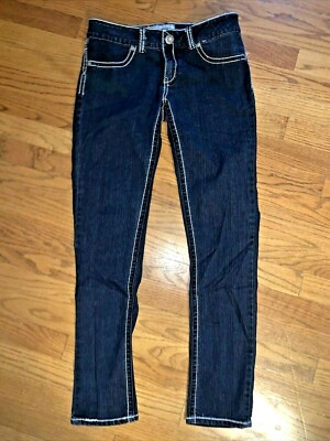REVOLUTION by REVOLT Black Jeans Unique Stitch FUN Denim Womens Juniors Size 7