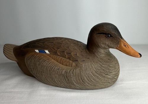 Joe Revello Crafted Hand Painted & Signed By A L Allen Duck Decoy Mallard Hen