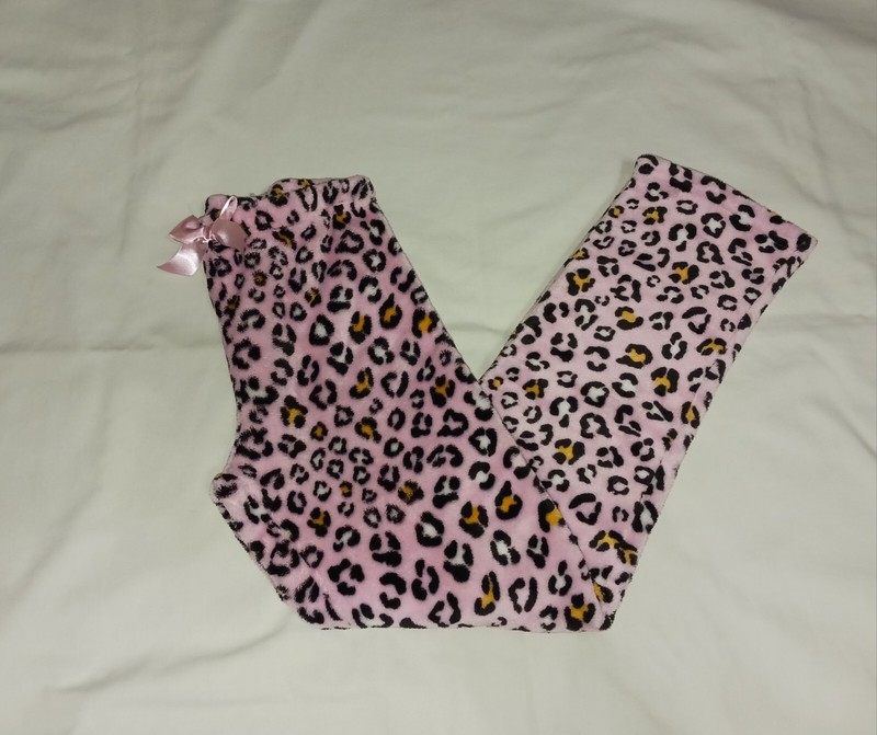 Members Mark sz 10-12 Super Soft Fluffy Pajama / Lounge Pants Sleepwear Leopard 