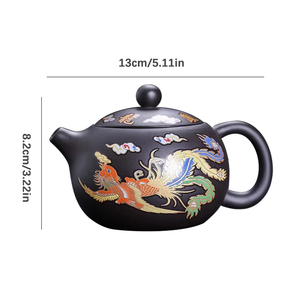Color Changing Teapot Zisha Chinese Dragon Phoenix Teapot Purple Sands Teapot - Image 3 of 4