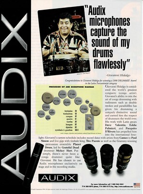 AUDIX MICS - GIOVANNI HIDALGO - 1996 Print Advertisement