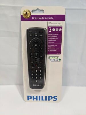 Philips Universal Remote Control - Works W/ TV SAT DTV Cable DVD Blu-ray - New