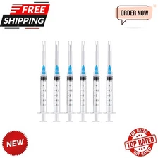 10 Pack 3ml/cc Disposable Luer Lock Lab Syringes with 23Ga 1.5 Inch Needle , Ind