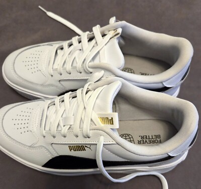 PUMA Karmen Rebelle Platform Size 8 Women's White Black Gold Sneakers NWOT