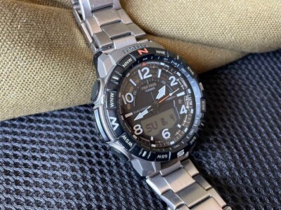 CASIO PRO TREK PRT-B50T-7JF men Watch Titanium Bluetooth | eBay