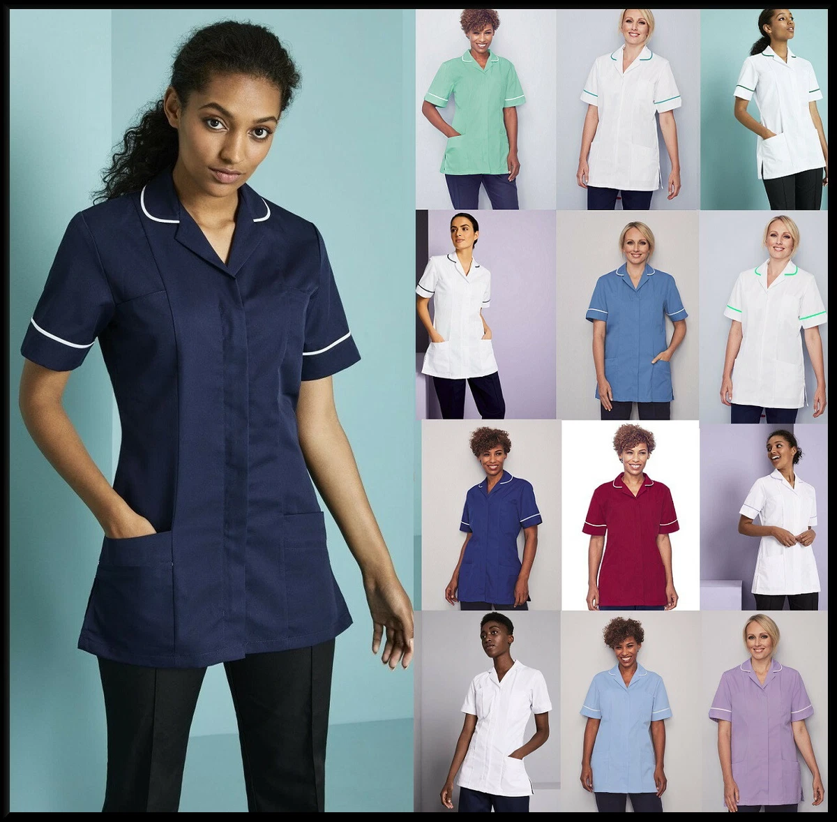 New Premium Nurses Tunic Uniform Healthcare Carers Nurse Hospitality Dental