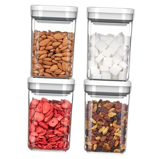 4 Pack Airtight Food Storage Container Set, BPA 34 Ounce (Pack Of 4) White