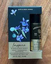 Bath  Body Works INSPIRE Violet Sandalwood Eucalyptus Essential Oil Roll 27oz.