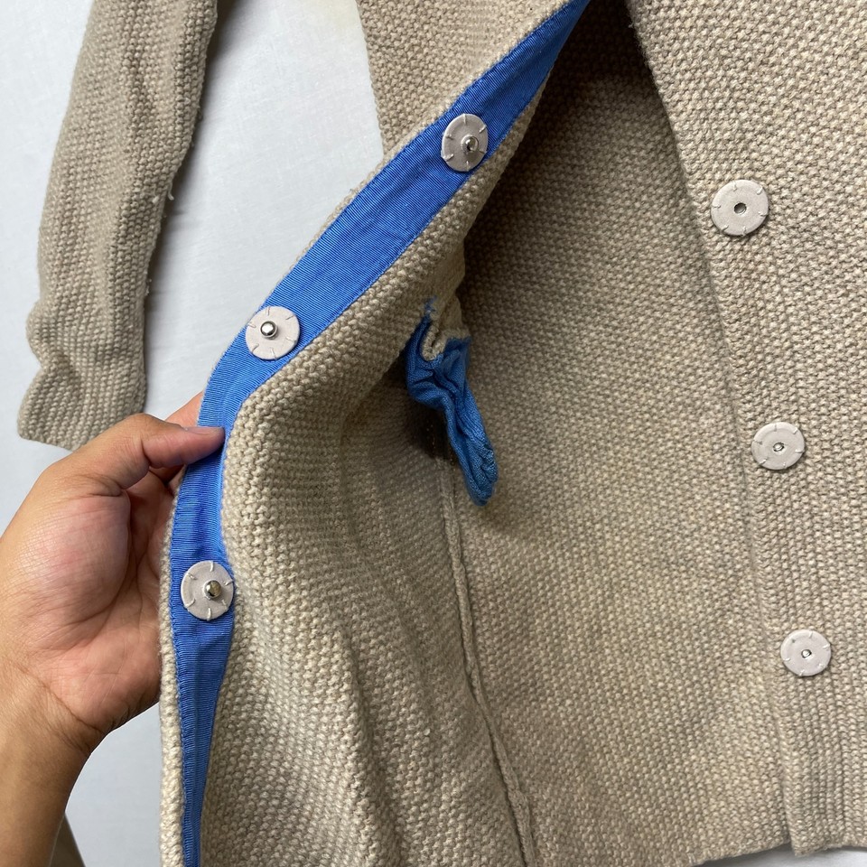 Boden Coatigan Women's 2 Beige Chunky Knit Long Sleeve Sweater Outdoor