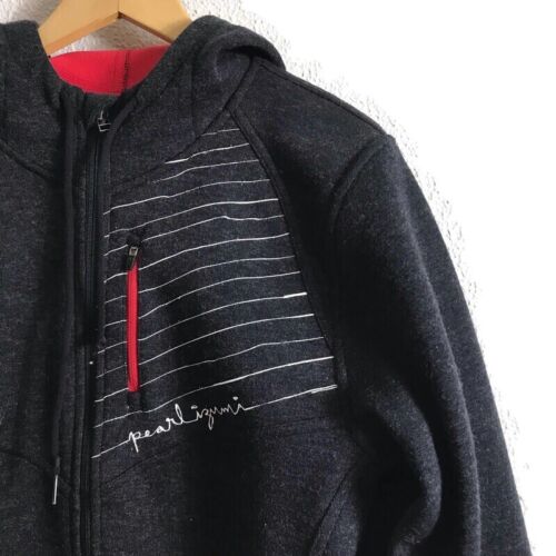 Pearl Izumi Small Red Black White Full Zip Thermal Hoodie Jacket Men Wool Blend - Picture 3 of 7