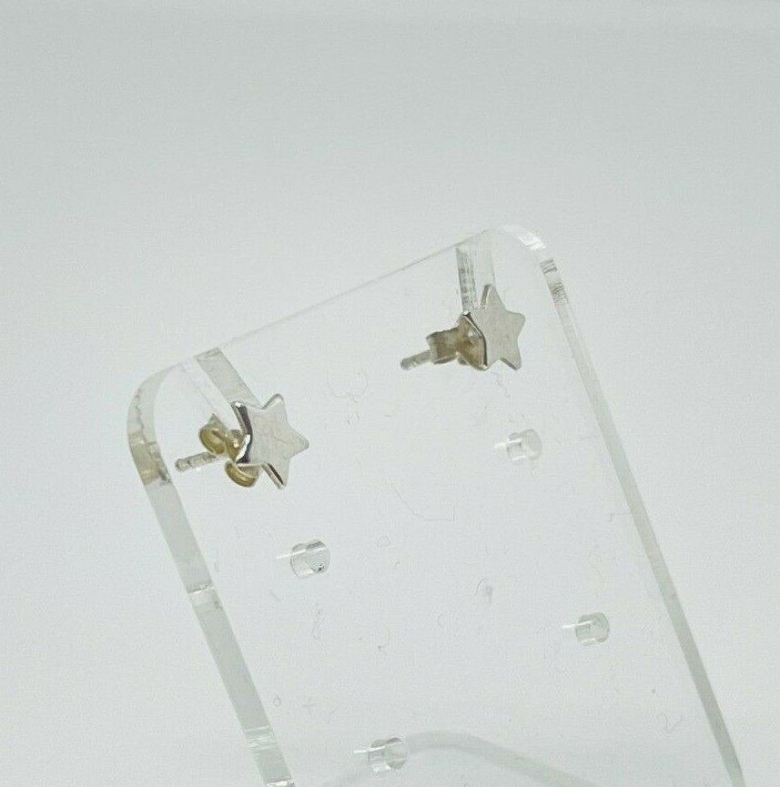 Gorgeous Solid Shining Star Stud Earrings 925 Sol… - image 4