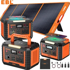 EBL Peak 2000W Power Station Portable Solar Generator Battery / 200W Solar Panel