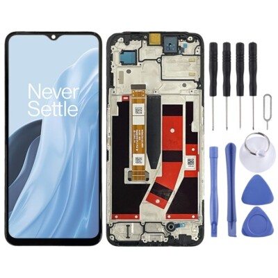 IPS LCD Bildschirm für OnePlus Nord N300 Digitizer Komplettmontage mit Rahmen (Schwarz)