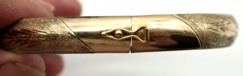 10K Gelbgold Verschluss Armreif Armband schönes Diamant geätztes Design 5,8 Gramm - Bild 13 von 16
