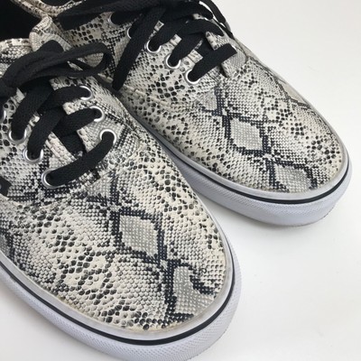 white snakeskin vans
