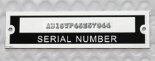 New! Serial Number Plate Identification Tag - Stamped with Your Numbers, Letters