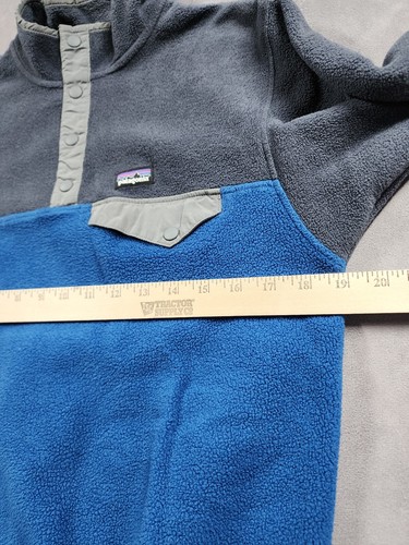Patagonia Sweater Kids XL 14 Blue Colorblock Fleece Synchilla Snap-T Pullover - Picture 7 of 9