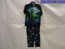 The Childrens Place Boys XL Black Dinosaur Pajama Set Short Sleeve and Pants