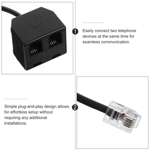 5 PCS Telefonverlängerungskabel Adapter Telefonkabel Splitterkonverter - Bild 6 von 12