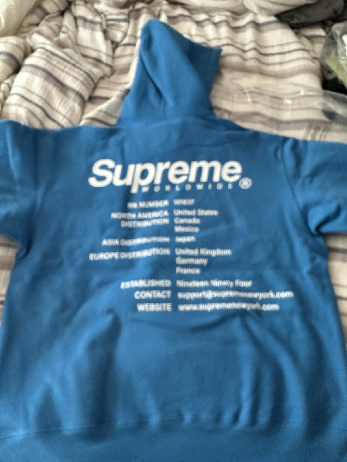 Supreme Sweat à Capuche Grand Honolulu Bleu Monde, Sweat à Capuche