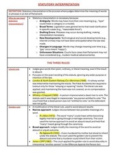 OCR A Level Law Statutory Interpretation Guide