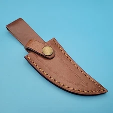 Fixed Blade Knife Sheath Brown Leather Border Stamp Belt Pouch Case 6.5"x 3.75" 