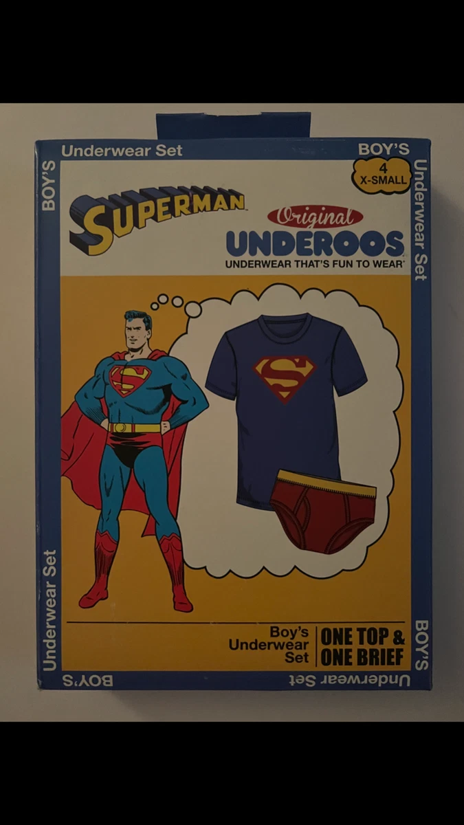 2014 DC Comics Boy's Superman Underoos Set T-Shirt Briefs Underwear Set