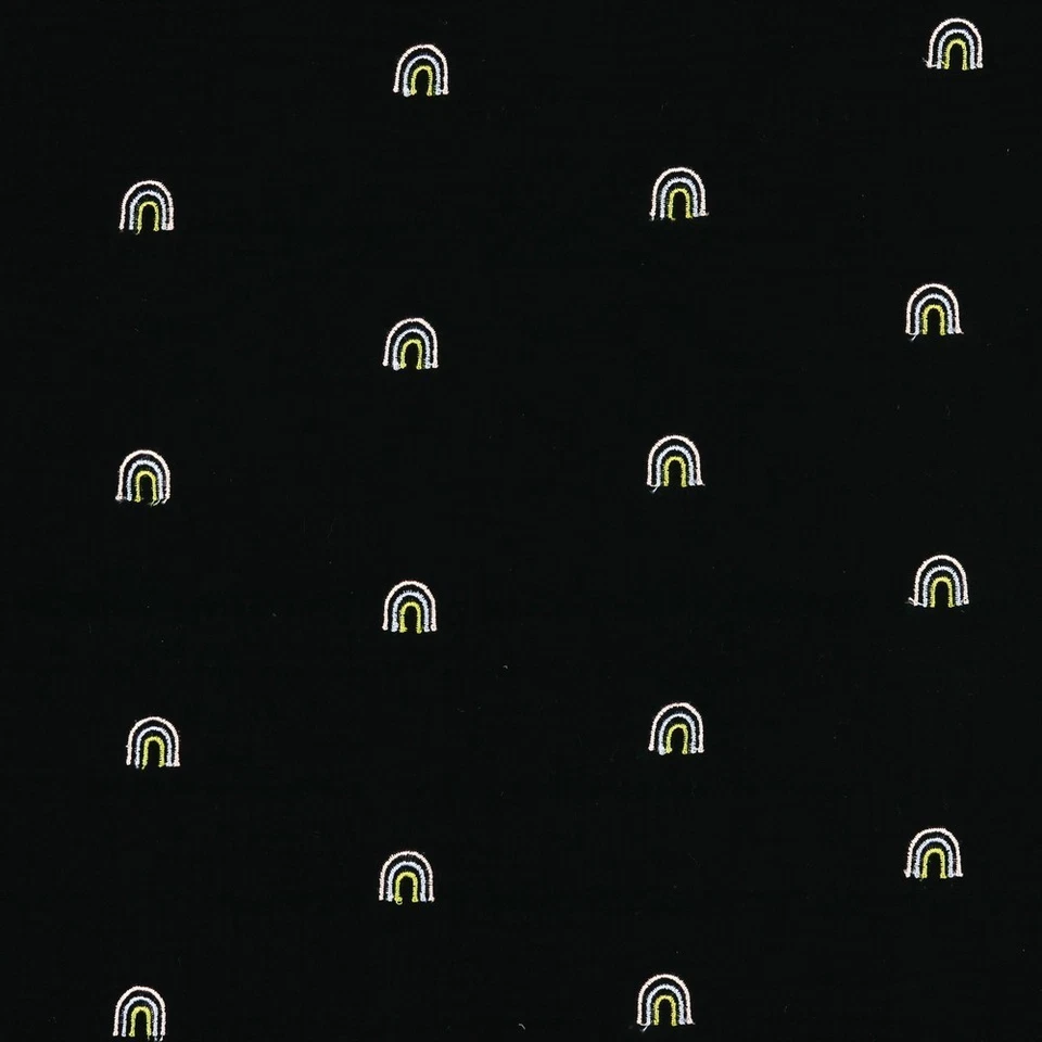 Musselin Double Gauze in Schwarz Regenbogen ab 0,50cm Meterware - Bild 4 von 4