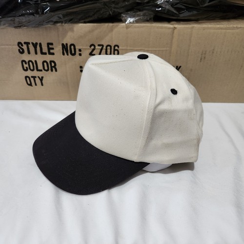 Vintage Snapback Trucker Cap Hat Blank Toppers 90s NOS Natural Black Vintage snapback trucker cap hat blank toppers 90s nos natural black