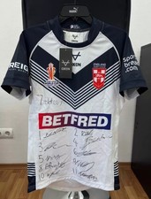 ENGLAND RUGBY LEAGUE PLAYING JERSEY WORLD CUP ENGLAND 2021 TEAM AUTOGRAPHS sz. M