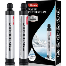 Water Filter Straw 4-Stage Filtration Survival Water Purifier for Camping Hiking