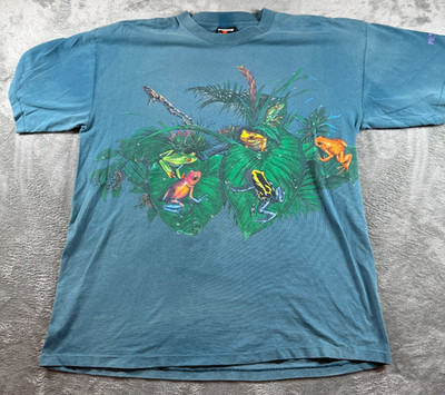 Vintage 90s Signal XL Frog Shirt Martin Katz Rainforest Poison Dart Graphic USA