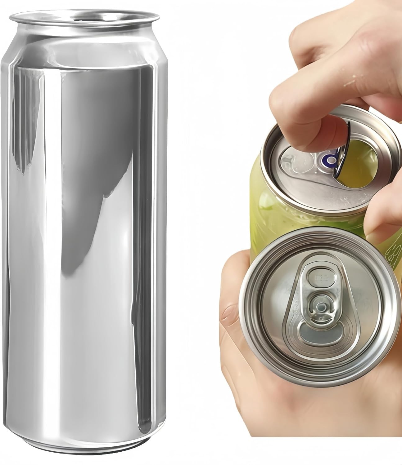 Whip It 100 ALUMINUN CAN 16.OZ 500ML PULL LIDS FOR AUTOMATIC CAN SEALER 55MM