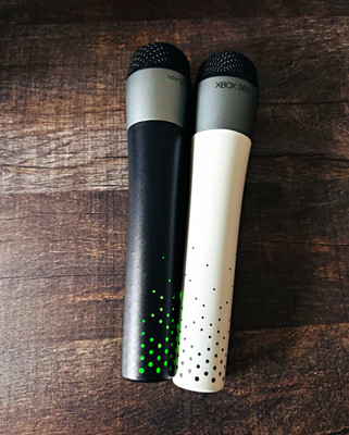 2x Original LIPS Mikrofone für Xbox 360   Weiß & Schwarz   sehr guter Zustand