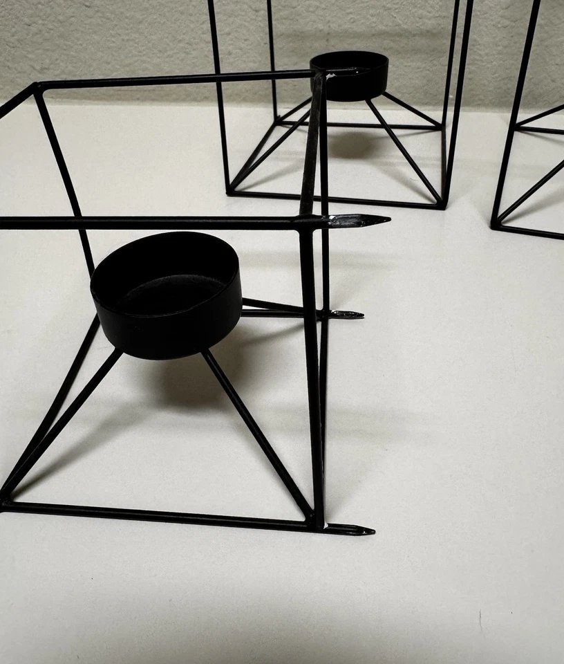 Juego de 3 - Apliques de vela de pared modernos de caja y barril Foto 2 de 2