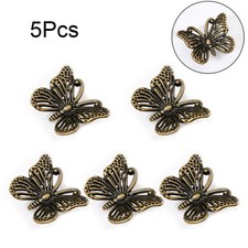 5Pcs Vintage Butterfly Furniture Pull Handle Drawer Door Cabinet Knob Zinc Alloy