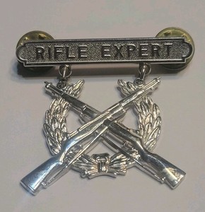 Vintage 15.6 grams Sterling Silver 925 Military Rifle Expert Badge SLX