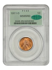 1911-D 1C PCGS/CAC MS65RD (OGH) - Lincoln Cent (Wheat Reverse)