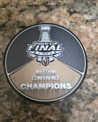 VEGAS GOLDEN KNIGHTS HOCKEY PUCK WESTERN CONFERENCE CHAMPS 2018