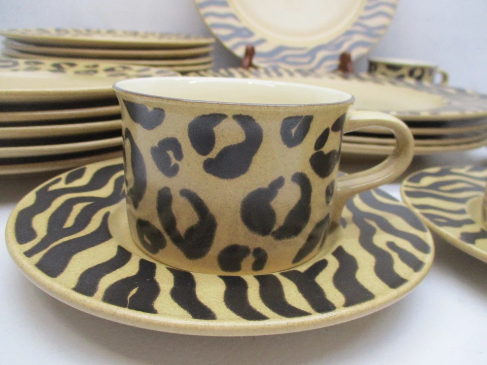 RARE MIKASA "JUNGLE CHARM" (25) Piece Dinner Set  Service For 5 Malaysia - Image 2 of 4