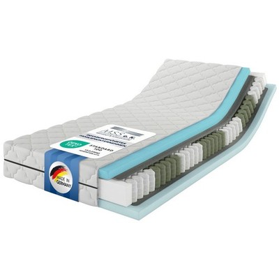 MSS e.K. MedicSpring 2-in-1 Taschenfederkernmatratze Länge 200 cm Kaltschaum