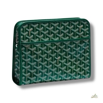 Goyard Jouvence MM Green Washbag Goyardine Canvas Made in France